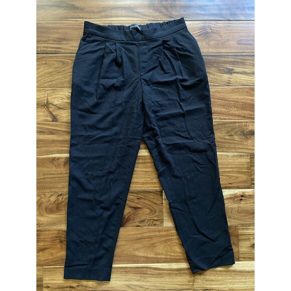 BANANA REPUBLIC Womens Size 2 Black Pull On Cropped Pants Pockets Summer#138 - Picture 1 of 7